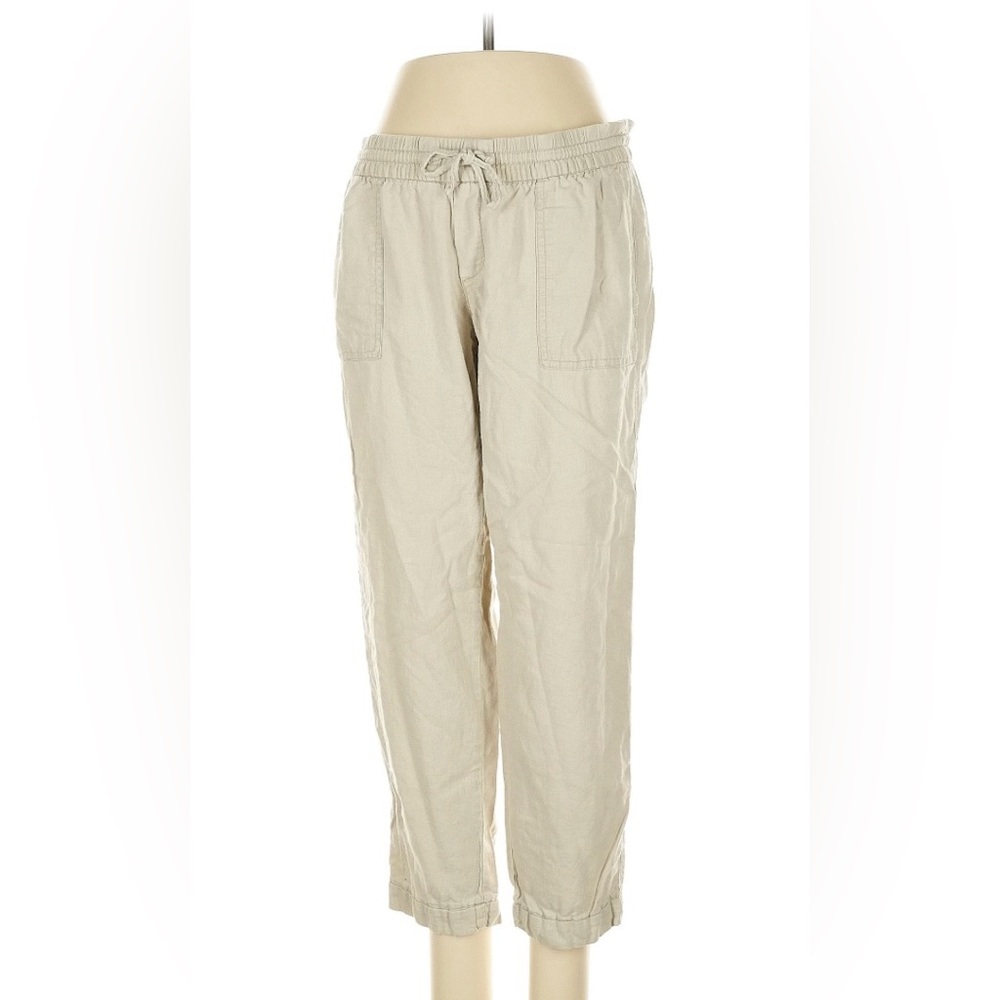 Old Navy Cream Elastic Waist Linen Pants